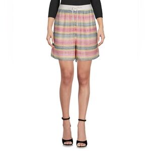 ASHISH Large Hand Embroidered Beaded Shorts Rainbow White Striped London Luxury